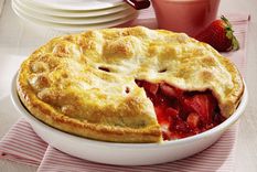 Pie de frutillas y duraznos ¡Riquísimo!
