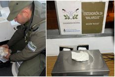 El paquete con cocaína hallado en el colectivo.&nbsp;