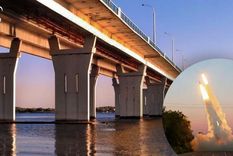 El puente atacado por Ucrania. Foto: 24Kahan.