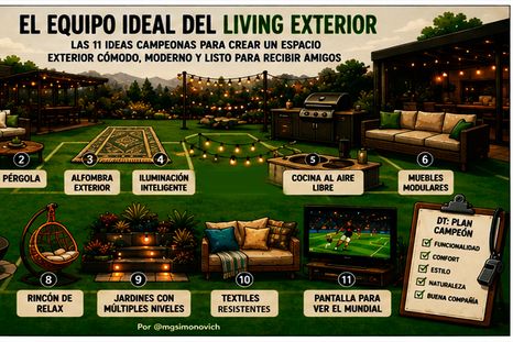 El Mundial 2026 puede ser la excusa perfecta para redescubrir patios, galerías y jardines como nuevos espacios de encuentro en el hogar. El Mundial 2026 puede ser la excusa perfecta para redescubrir patios, galerías y jardines como nuevos espacios de encuentro en el hogar.