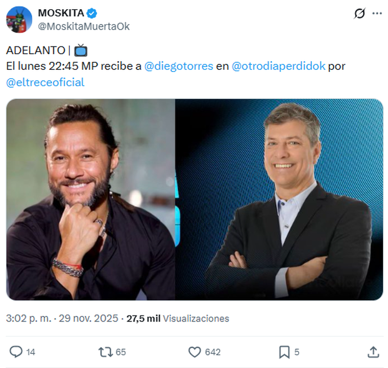 Mario Pergolini recibirá a Diego Torres en El Trece. Mario Pergolini recibirá a Diego Torres en El Trece. 