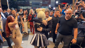 El presidente y la actriz protagonizaron la noche marplatense. El presidente y la actriz protagonizaron la noche marplatense.