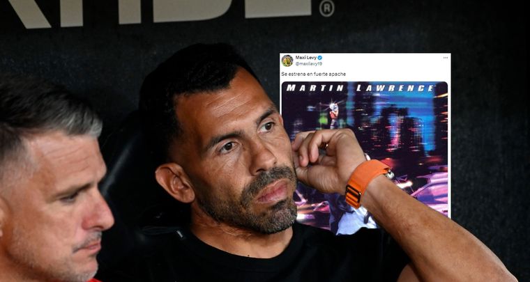 Carlos Tevez y la burla de Maxi Levy. Foto: MDZ