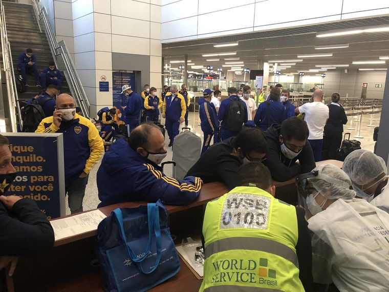 Boca estuvo retenido en aeropuerto de Belo Horizonte. Foto: Boca Juniors