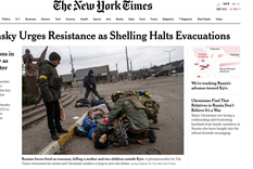 La dura tapa de The New York Times, con la familia muerta. Foto: The New York Times.