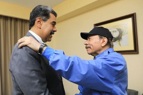 Nicolás Maduro, presidente de Venezuela, junto a su par nicaragüense, Daniel Ortega. Nicolás Maduro, presidente de Venezuela, junto a su par nicaragüense, Daniel Ortega.