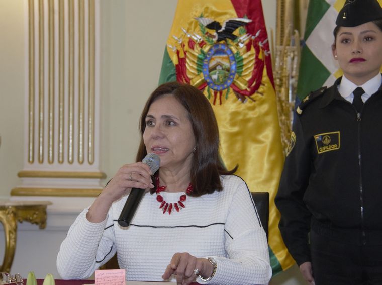 La ministra de Asuntos Exteriores de Bolivia, Karen Longaric. Foto: Foto: DPA