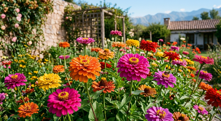 Las zinnias tienen flores hermosas. Fuente: IA Gemini. Las zinnias tienen flores hermosas. Fuente: IA Gemini.