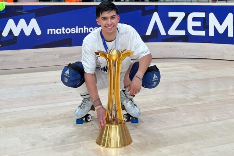 Santiago Chambella, el mendocino que conquistó Europa en el hockey sobre patines. Foto: Gentileza