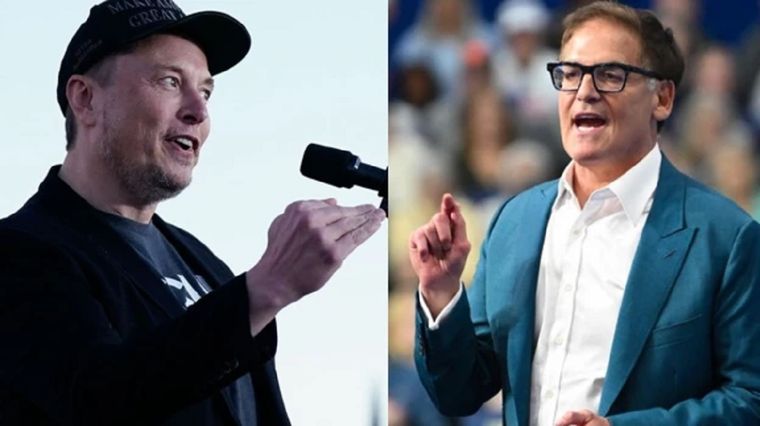 En la recta final hacia las elecciones presidenciales del 5 de noviembre, dos empresarios tecnológicos muy mediáticos, Elon Musk (izquierda) y Mark Cuban, se enfrentan por quién consigue más apoyos para los candidatos. Foto: Getty Images