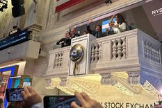 Javier Milei en la bolsa de Wall Street. Foto: Flavia Seva