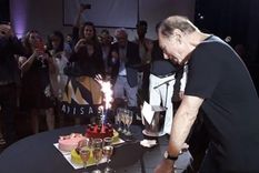 El festejo del exjuez, registrado por Noticias.