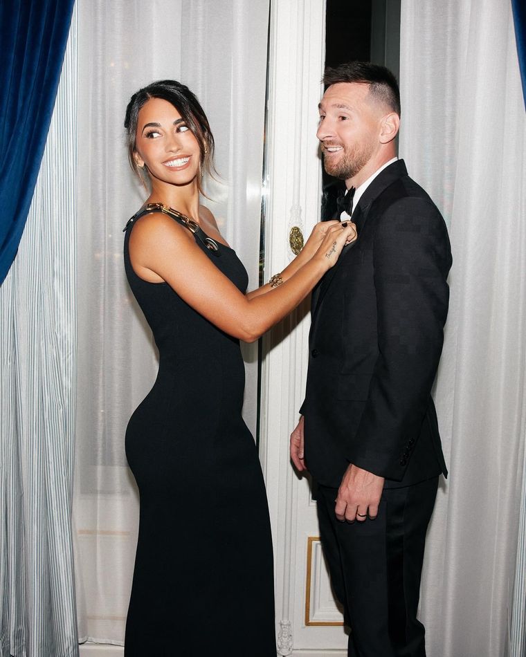 Lionel Messi junto a Antonela Roccuzzo en la gala del Balón de Oro Foto: Instagram/Antonela Roccuzzo