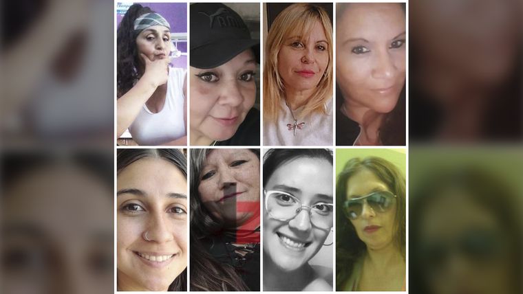 Las víctimas de femicidio en 2025. Arriba: Antonia Falcón, María Alejandra Cuevas, Eliana Speziale y Verónica Magallanes. Abajo: Carla Del Souc, Flora Inés Moyano, Rocío Collado y Sandra Sánchez.&nbsp;