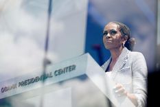 Michelle Obama pronunció un emotivo discurso.