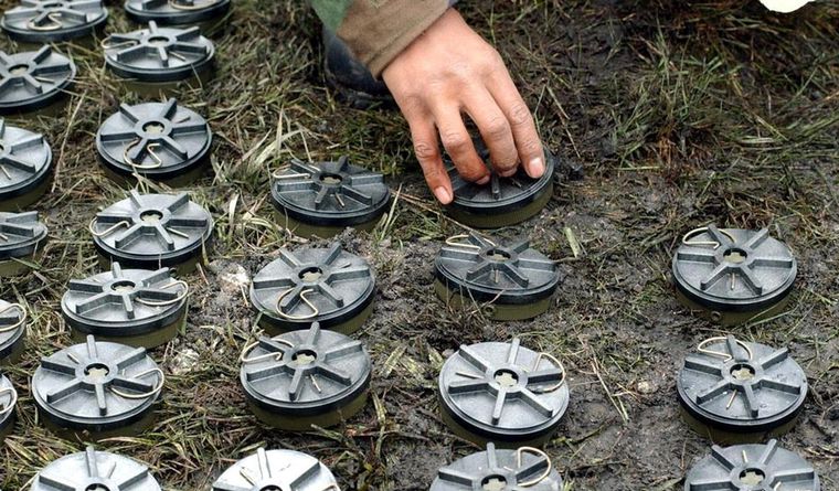 minas pétalo Las minas pétalo, están prohibidas y las ha usado Ucrania. Foto: Efe.