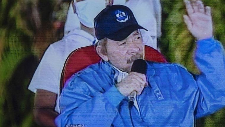 Daniel Ortega habló frente a los observadores internacionales desplazados a su país. Foto: EPA