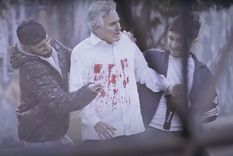 Una escena del video que presentó la defensa del policía