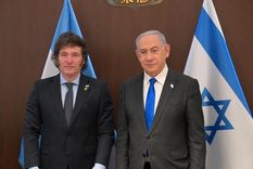 El presidente Javier Milei junto al primer ministro israelí, Benjamin Netanyahu, en su primera visita a Israel. Foto: Presidencia/Archivo.&nbsp;