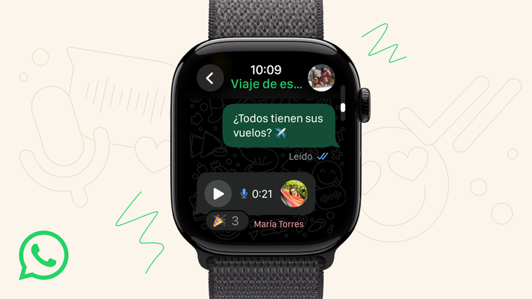 La nueva app de WhatsApp para Apple Watch permite enviar mensajes de voz, ver imágenes y reaccionar con emojis desde la muñeca. La nueva app de WhatsApp para Apple Watch permite enviar mensajes de voz, ver imágenes y reaccionar con emojis desde la muñeca.