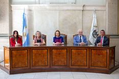 Marcela De Langhe, Alicia Ruiz, ﻿﻿Inés Weinberg﻿, Luis Lozano﻿ y Santiago Otamenti, miembros del Tribunal Superior de Justicia.