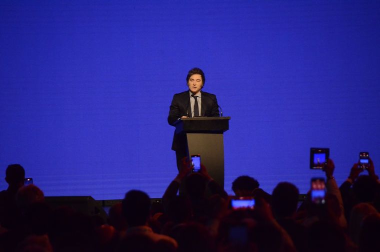 El presidente Javier Milei en la primera edición de CPAC Argentina. Foto: Juan Mateo Aberastain
