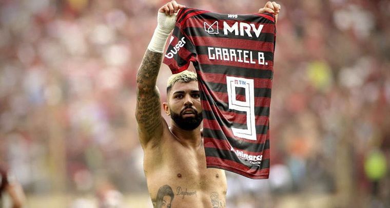 Gabigol y su histórico festejo de gol para el título del Flamengo. Foto: NA