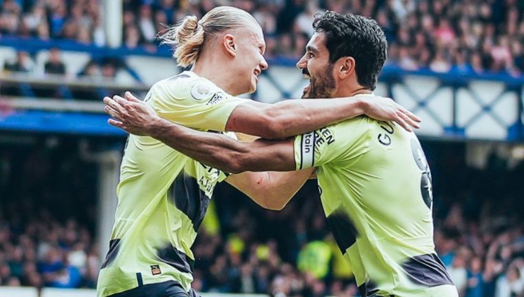 Ilkay Gundogan y Erling Haaland, las figuras en la victoria del City. Foto: @ManCityES