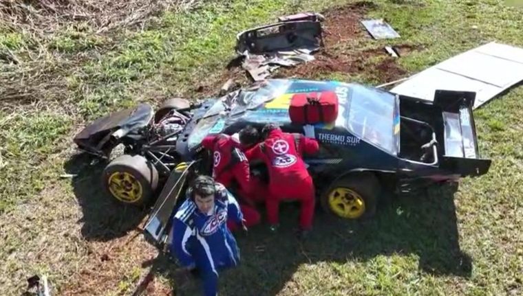 Así quedó el Chevrolet del arrecifeño. Foto: Captura