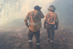 Agotados Los efectivos lograron reducir las llamas pero no fue una tarea sencilla. Foto: PPMF.