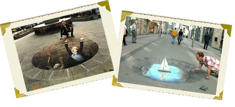 La ilusión óptica de Julián Beever Foto: Web