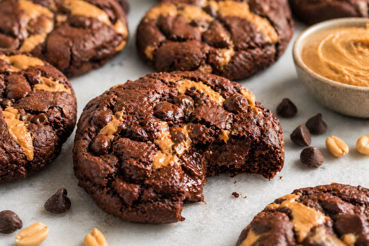 Cookies de chocolate y mantequilla de maní perfectas, a la receta