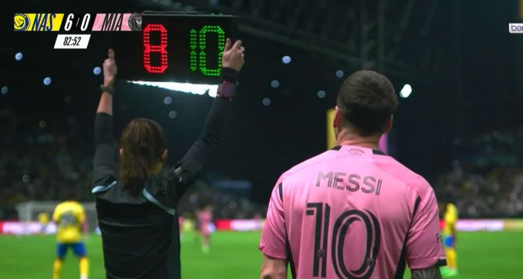 Messi jugó apenas 13 minutos. Foto: Captura