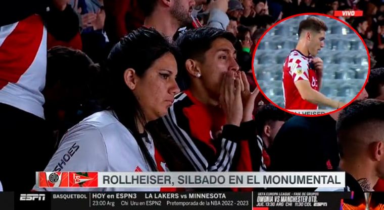 Rollheiser fue chiflado por la gente de River durante todo el partido.