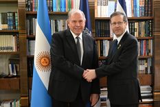 Gerardo Werthein con Isaac Herzog 05/02/2025 El Canciller Gerardo Werthein con el Presidente de Israel, Isaac Herzog, durante su gira por Medio Oriente. Foto: Prensa Cancillería