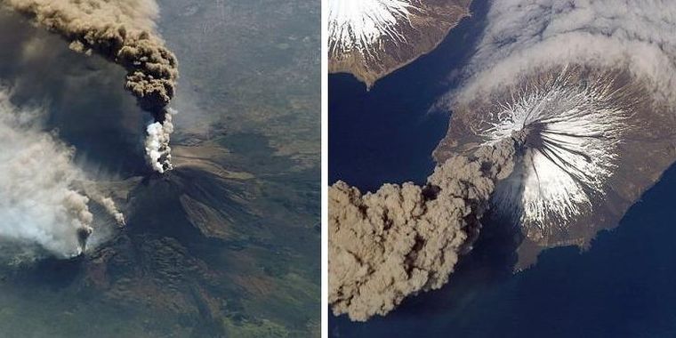 Una erupción del Etna (Sicilia, Italia) y otra del volcán Cleveland, en las islas Aleutianas (Alaska, EE.UU.).