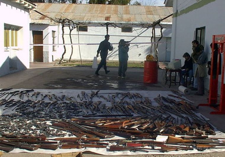 Las armas recolectadas en el plan. Foto: Gabriel Conte