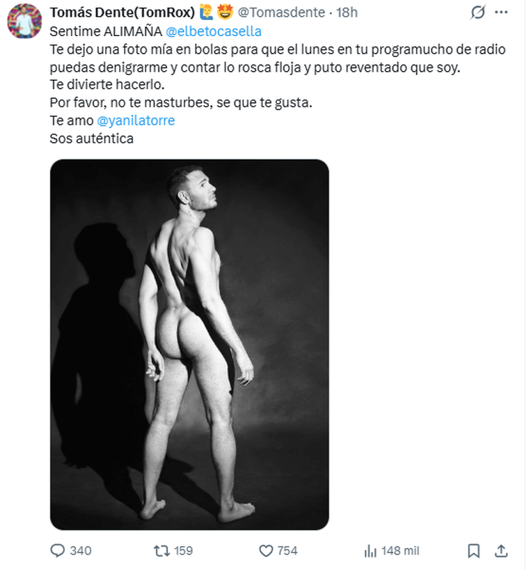 Tomás Dente, el periodista que apuntó contra Beto Casella. Tomás Dente, el periodista que apuntó contra Beto Casella.