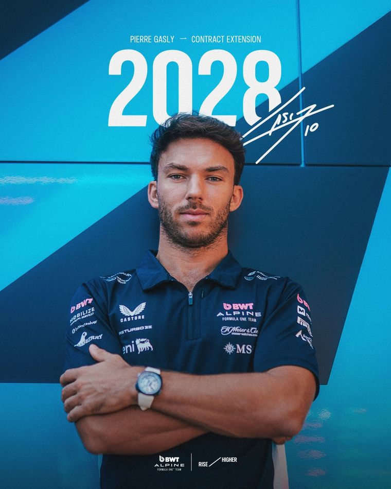 Pierre Gasly renovó su contrato con Alpine hasta fines de 2028. Foto: @Alpine
