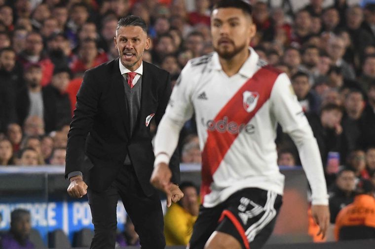 Demichelis, en plena victoria de River Foto: Télam