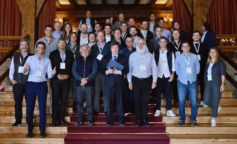 El presidente Javier Milei expuso ante la atenta mirada de los empresarios más importantes del país Foto: Oficina del Presidente