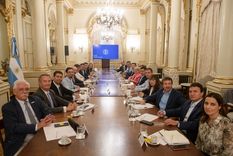 Los bloques de La Libertad Avanza, PRO, MID y la UCR, en el encuentro de este miércoles en Casa Rosada para debatir la agenda parlamentaria hasta fin de año. Foto: Presidencia