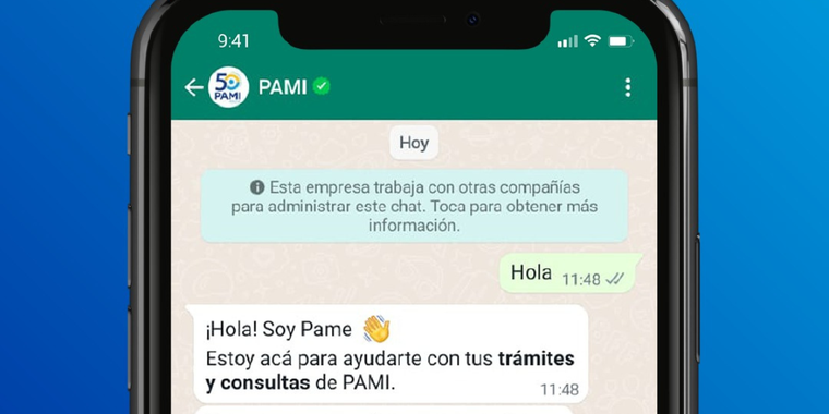 PAME, el chatbot del PAMI