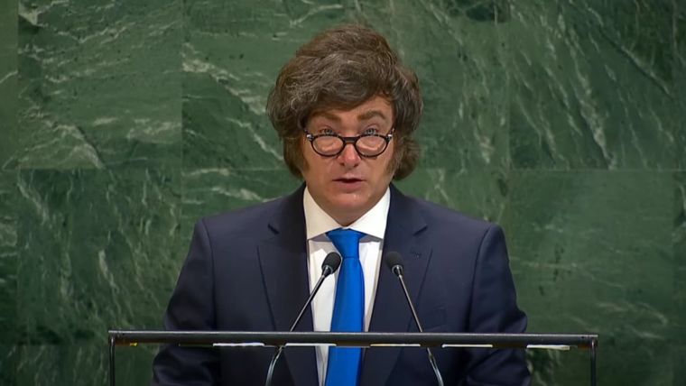 Javier Milei en su segunda exposición ante la Asamblea General de las Naciones Unidas.