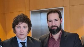El concejal por San Rafael, Martín Antolín junto a Javier Milei. Foto: X:@MartinAntolin1