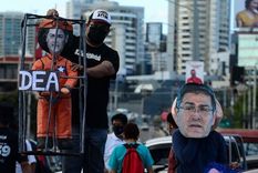 Los partidarios de la oposición se han hecho eco de los señalamientos contra Juan Orlando Hernández. Foto: GETTY IMAGES