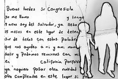 Luisa escribió una carta recientemente dirigida a un congresista estadounidense. Foto: KAKO ABRAHAM PARA BBC MUNDO/GETTY