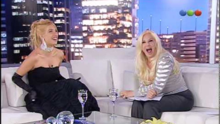 Wanda Nara en sus comienzos en el espectáculo argentino con Susana Giménez.