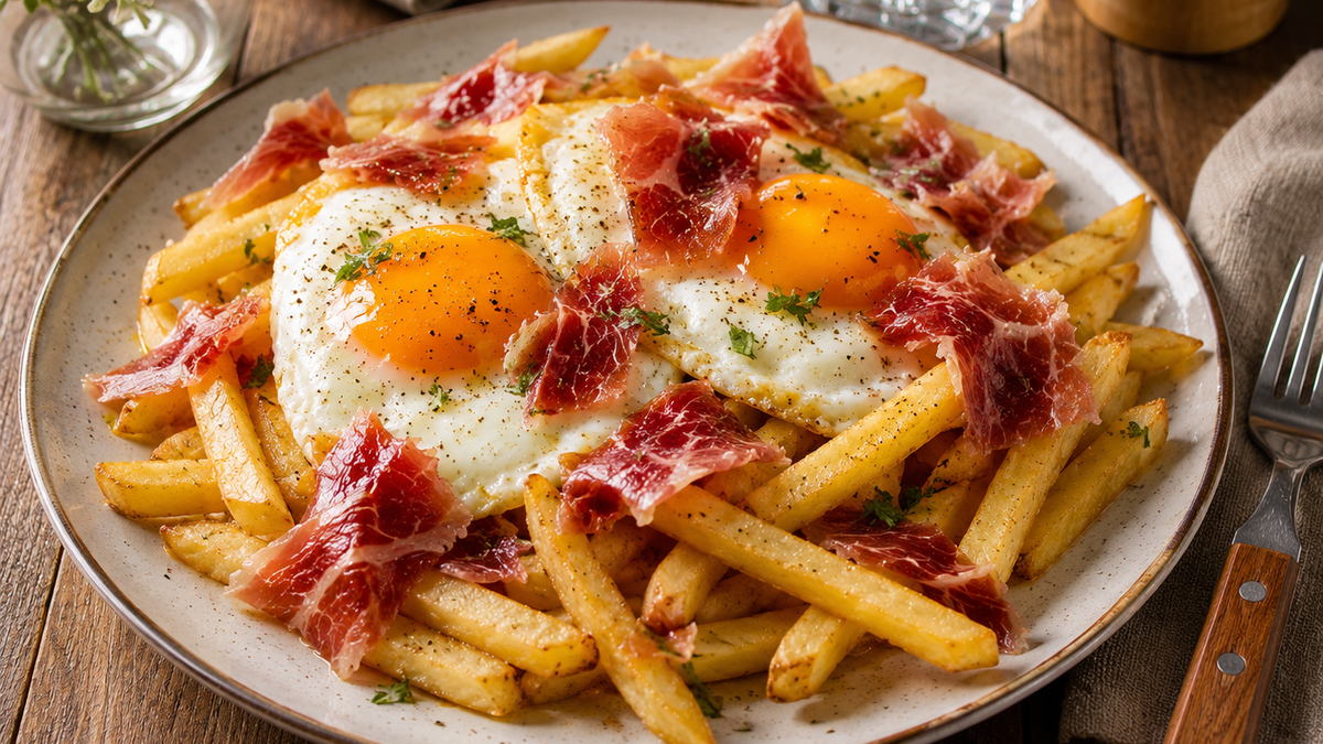 Huevos rotos con  jamón: la receta perfecta para sorprender en casa