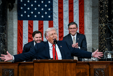 Donald Trump expuso el discurso del Estado de la Unión ante el Congreso de Estados Unidos. Foto: EFE.